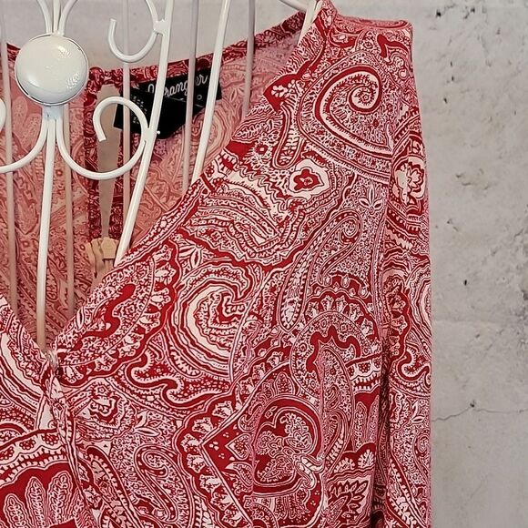 Wrangler Retro paisley print mini dress - red & white Women's Size M - Picture 4 of 12